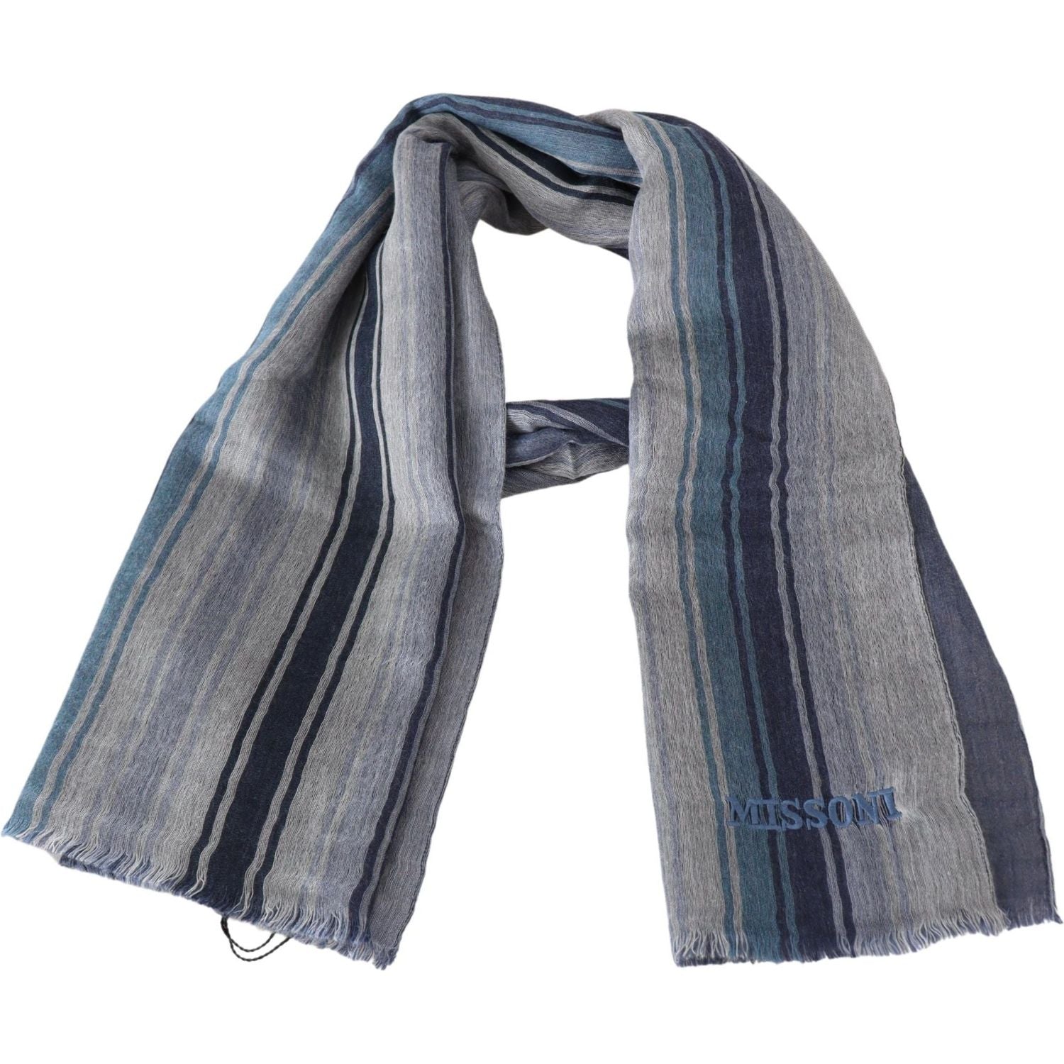 وشاح صوف أنيق متعدد الألوان من Missoni مع تطريز الشعار