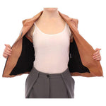 La Maison du Couturier Sleeveless Leather Couture Vest in Rich Brown Coats & Jackets La Maison du Couturier Dark Slate Gray