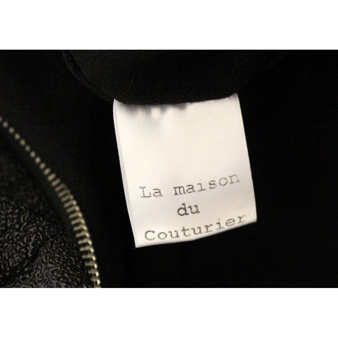 جمبسوت أنيق من الجلد الأسود مع حزام خصر من La Maison du Couturier