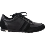 Dolce & Gabbana Black Logo Leather Casual Sneakers Shoes MV3913-39