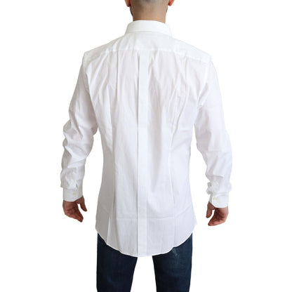 Dolce & Gabbana White Cotton Stretch Men Dress Formal Shirt
