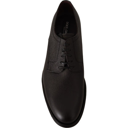 Dolce & Gabbana Black Leather Lace Up Mens Formal Derby Shoes
