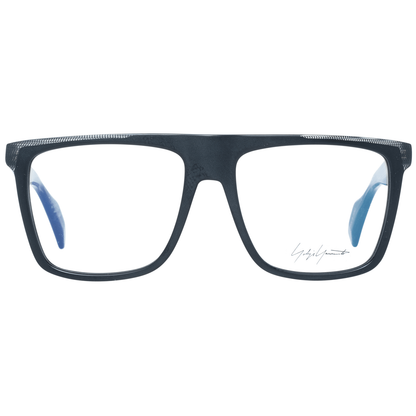 Yohji Yamamoto Black Plastic Glasses (Frames) for men, square full-rim style, blue-filter, 140mm wide frame.