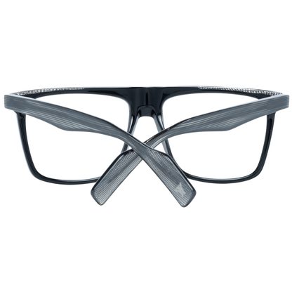 Yohji Yamamoto Black Plastic Glasses (Frames) for men with blue-filter feature, full-rim square style, and demo lenses, front view.