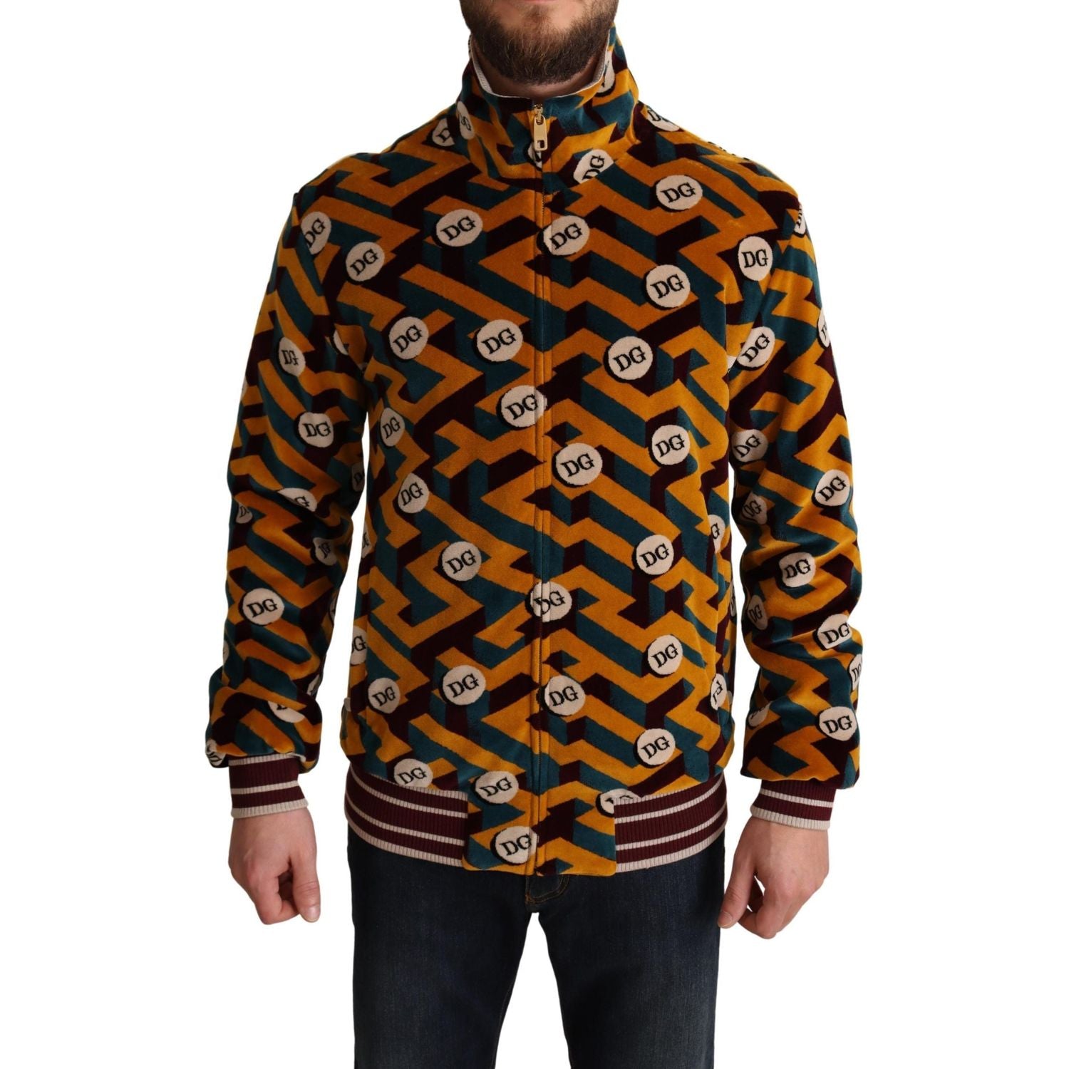 سترة أنيقة متعددة الألوان بسحّاب من دولتشي آند غابانا