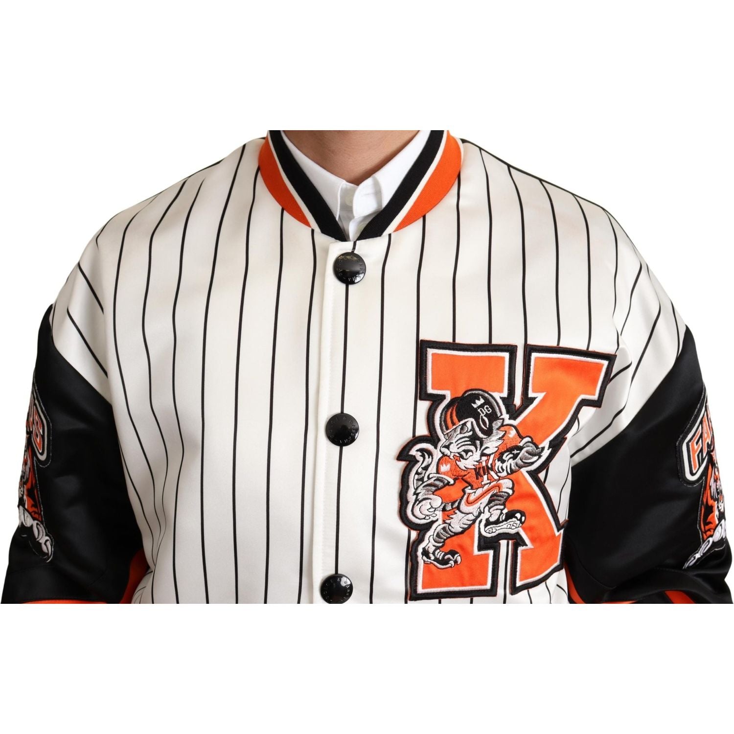 سترة بومبر دولتشي آند غابانا ريجال ليون باللون الأبيض