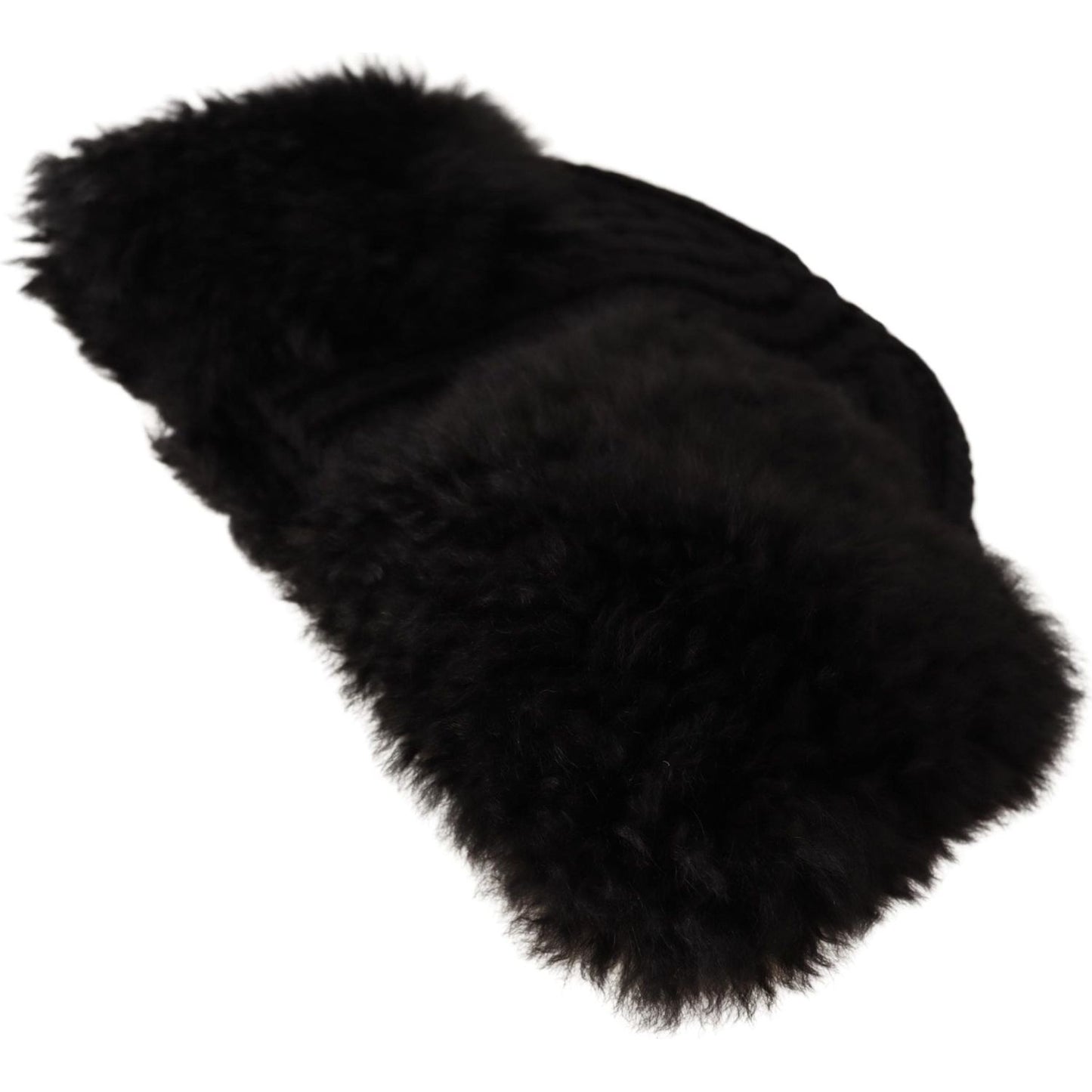 Dolce & Gabbana Black Cashmere Fur Women Beanie Women Hat HAT9234 -57