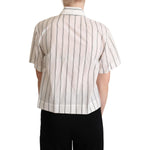 Dolce & Gabbana White Black Stripes Collared Shirt Top TSH5966 -40