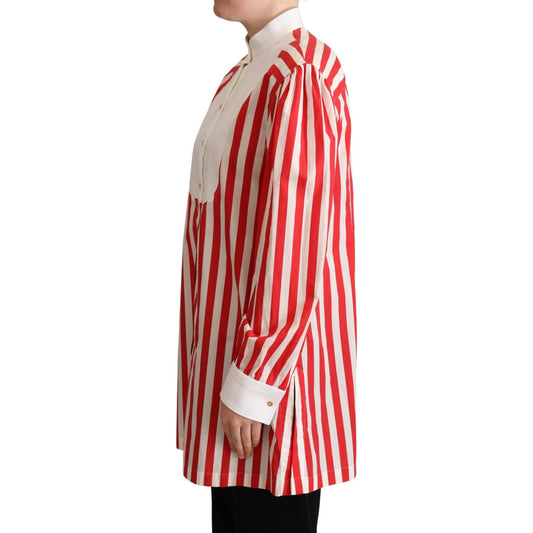 Dolce & Gabbana Red White Striped Long Sleeves Formal Shirt TSH5977 -40