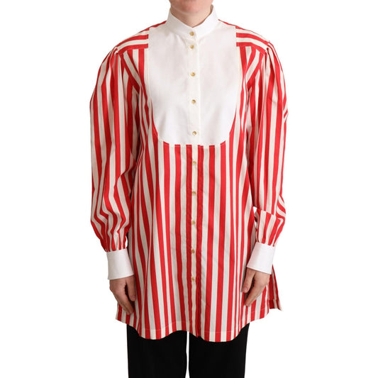 Dolce & Gabbana Red White Striped Long Sleeves Formal Shirt TSH5977 -40