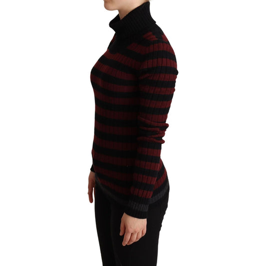 Dolce & Gabbana Black Red Striped Wool Pullover Sweater TSH6004 -40