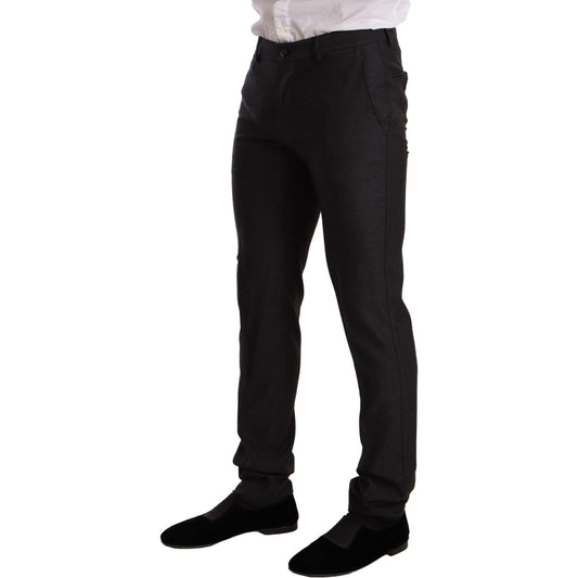 Dolce & Gabbana Elegant Gray Martini Wool Suit Suit Dolce & Gabbana Black