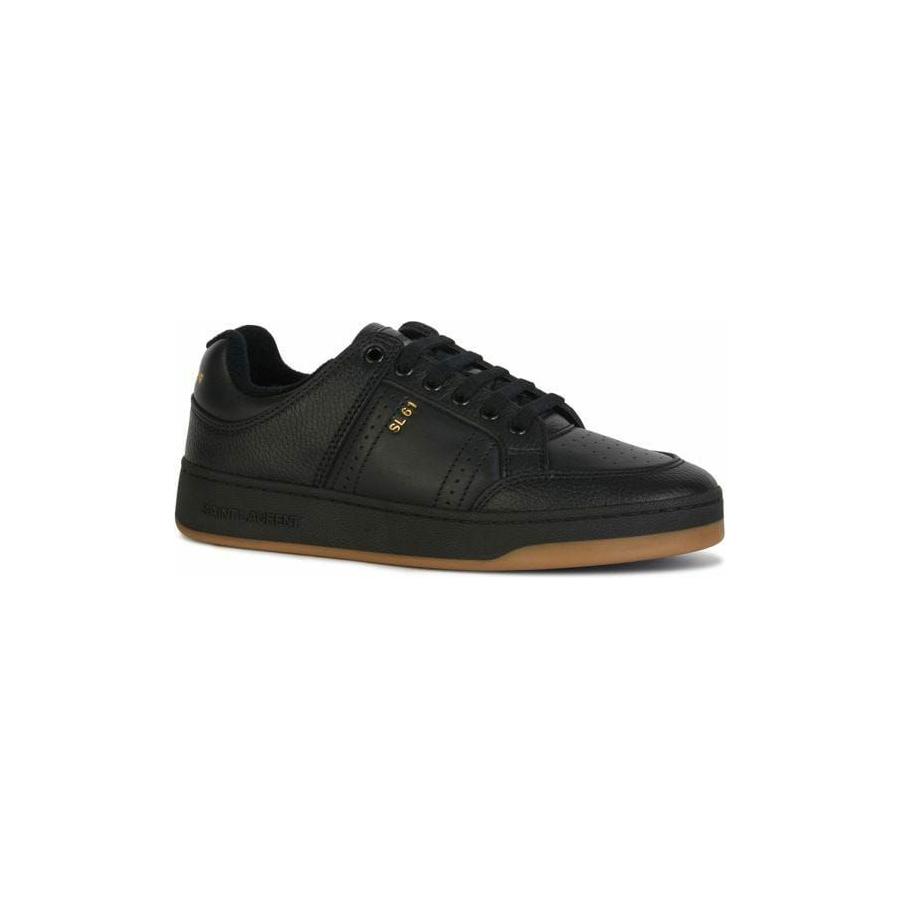 حذاء رياضي أنيق من الجلد باللون الأسود من Saint Laurent