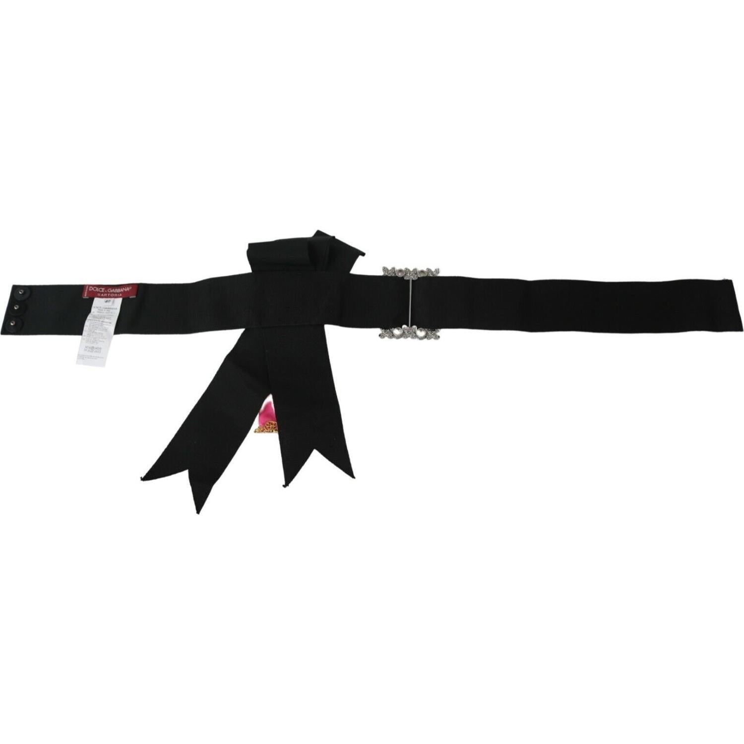 حزام خصر أنيق مزين بشرائط كريستالية زهرية من دولتشي آند غابانا