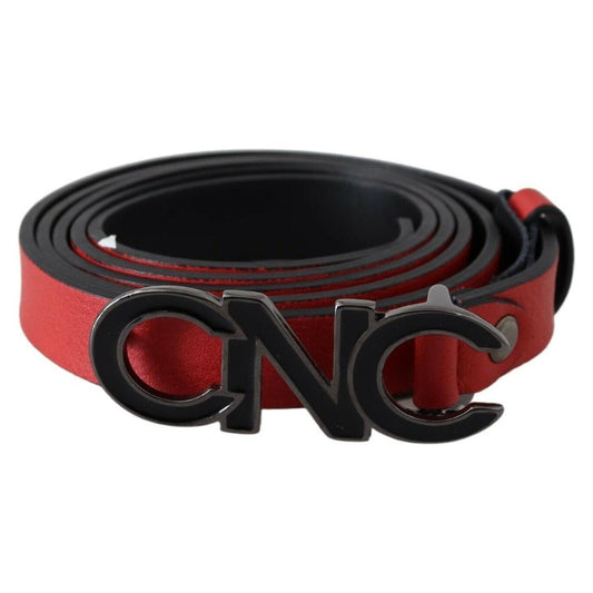 Costume National Red Reversible Leather Logo Belt BEL61077-85