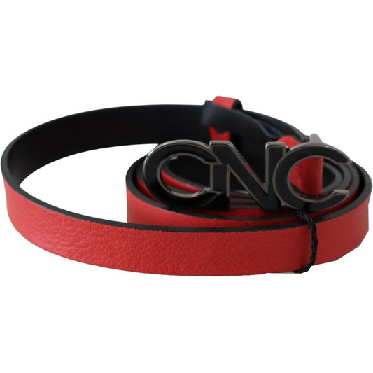 Costume National Red Reversible Leather Logo Belt BEL61077-85