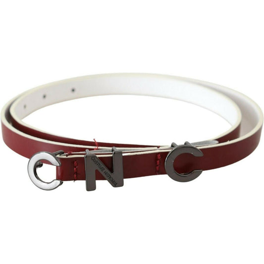 Costume National Chic Maroon Leather Fashion Belt WOMAN BELTS Costume National Dark Slate Gray