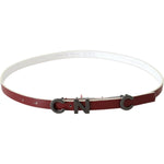 Costume National Maroon Leather Logo Skinny Fashion BEL61062- 85