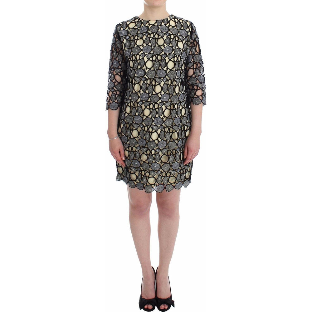 Lanre Da Silva Ajayi Black Cream Sheath Dress Shift Mini Dress WOMAN DRESSES