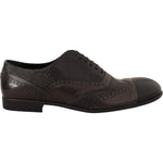Dolce & Gabbana Brown Lizard Skin Leather Oxford Dress Shoes MV458 -44