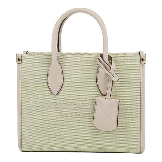 Michael Kors Mirella Small Powder Blush Canvas Shopper Crossbody Handbag Purse Michael Kors Gray