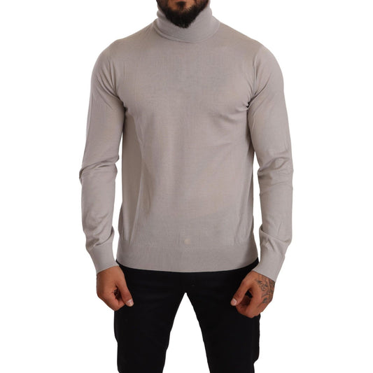 Dolce & Gabbana Gray Cashmere Turtleneck Pullover Sweater