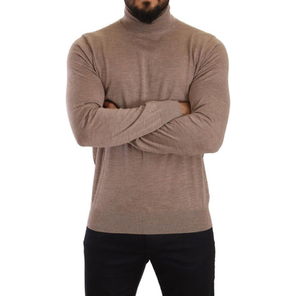 Dolce & Gabbana Brown Cashmere Turtleneck Pullover Sweater