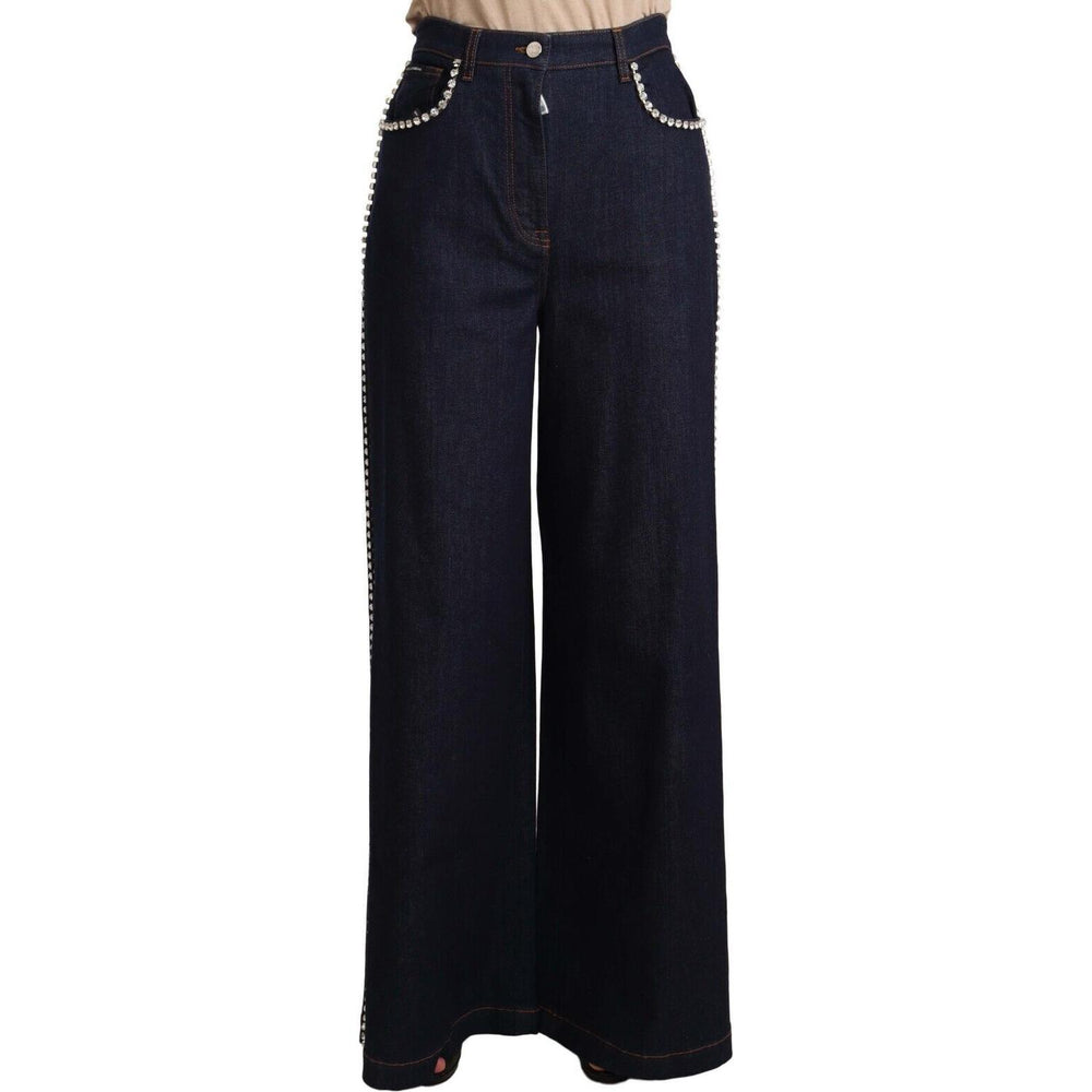 Dolce & Gabbana Dark Blue Crystal Embellished Flare Jeans PAN72287 - 46
