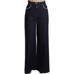 Dolce & Gabbana Dark Blue Crystal Embellished Flare Jeans PAN72287 - 46