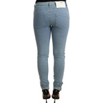 Acht Blue Cotton Stretch Hem Slim Fit Women Denim Trouser PAN71204-26