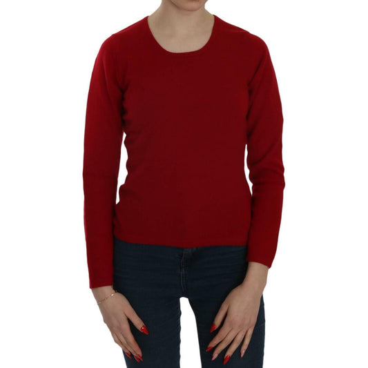 MILA SCHÖN Red Round Neck Pullover Cashmere Sweater TSH3896-M