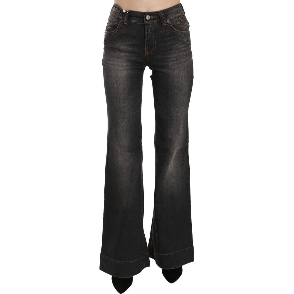 Dolce & Gabbana Black Washed Mid Waist Flared Denim Casual Jeans PAN70553- 24