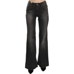 Dolce & Gabbana Black Washed Mid Waist Flared Denim Casual Jeans PAN70553- 24
