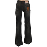 Dolce & Gabbana Black Washed Mid Waist Flared Denim Casual Jeans PAN70553- 24