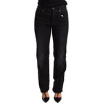 Ermanno Scervino Black Washed Straight Denim Trouser Cotton Jeans PAN72190-26