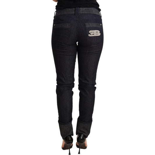 Ermanno Scervino Chic Dark Blue Skinny Trouser Jeans Jeans & Pants Ermanno Scervino Black