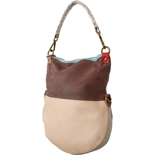 EBARRITO Chic Multicolor Leather Tote with Gold Accents Handbags EBARRITO Tan