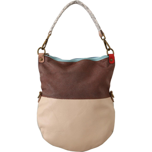 EBARRITO Chic Multicolor Leather Tote with Gold Accents Handbags EBARRITO Rosy Brown