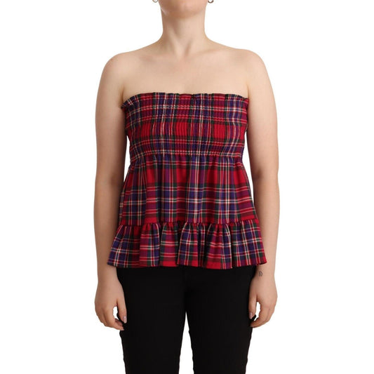 CAMPO DI FRAGOLE Chic Checkered Sleeveless Tank Top WOMAN TOPS AND SHIRTS CAMPO DI FRAGOLE Tan