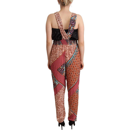 PINKO Multicolor Viscose Floral Print Women Jumpsuit Dress Jeans & Pants