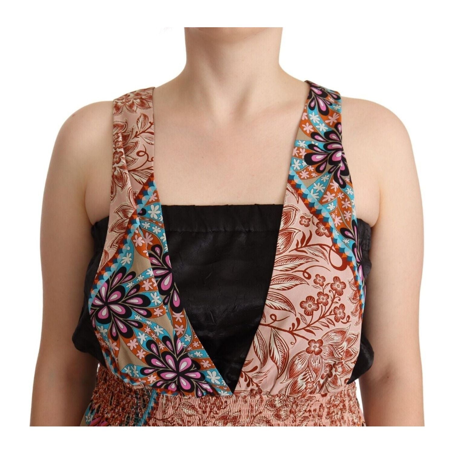 PINKO Multicolor Viscose Floral Print Women Jumpsuit Dress