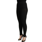 Dolce & Gabbana Black Cashmere Stretch Waist Tights Pants PAN71085 - 40