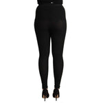 Dolce & Gabbana Black Cashmere Stretch Waist Tights Pants PAN71085 - 40
