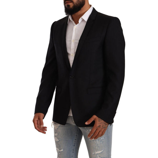 Dolce & Gabbana Exclusive Black Virgin Wool Blazer Dolce & Gabbana Black