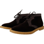 Dolce & Gabbana Brown Velvet Exotic Leather Boots MV4399- 44