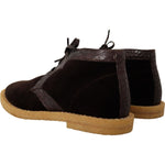 Dolce & Gabbana Brown Velvet Exotic Leather Boots MV4399- 44