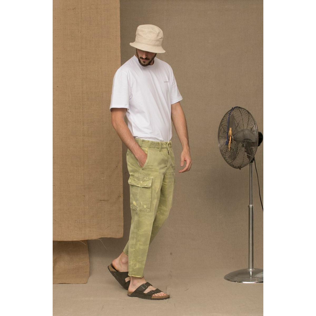 بنطلون جينز رجالي من القطن باللون الأخضر من دون ذا فولر