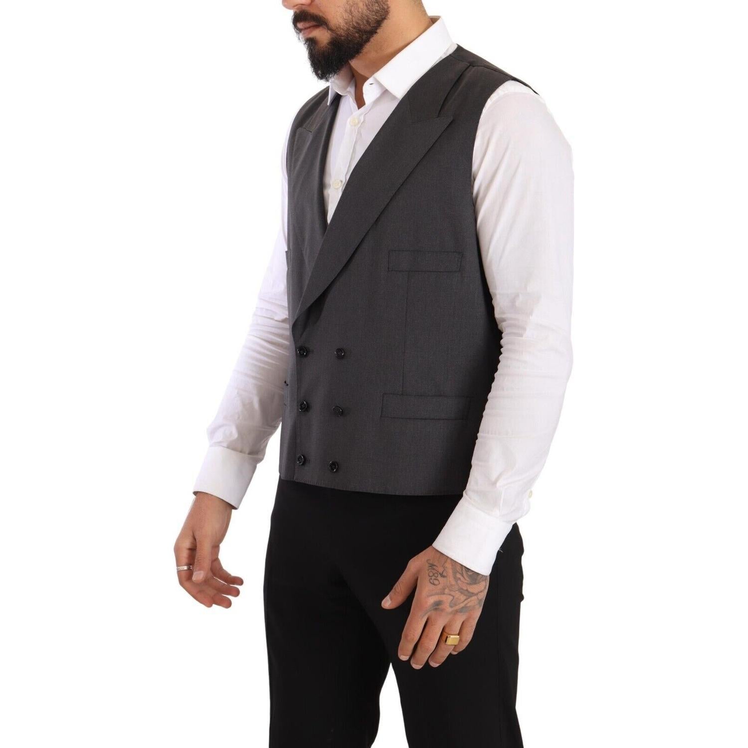 优雅灰色西西里羊毛混纺西装