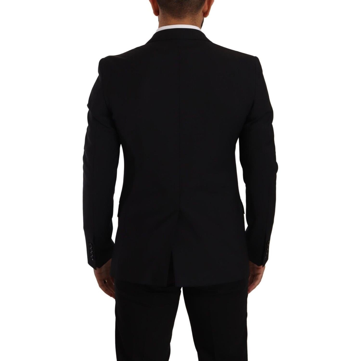 优雅黑色 Martini 修身西装外套和背心