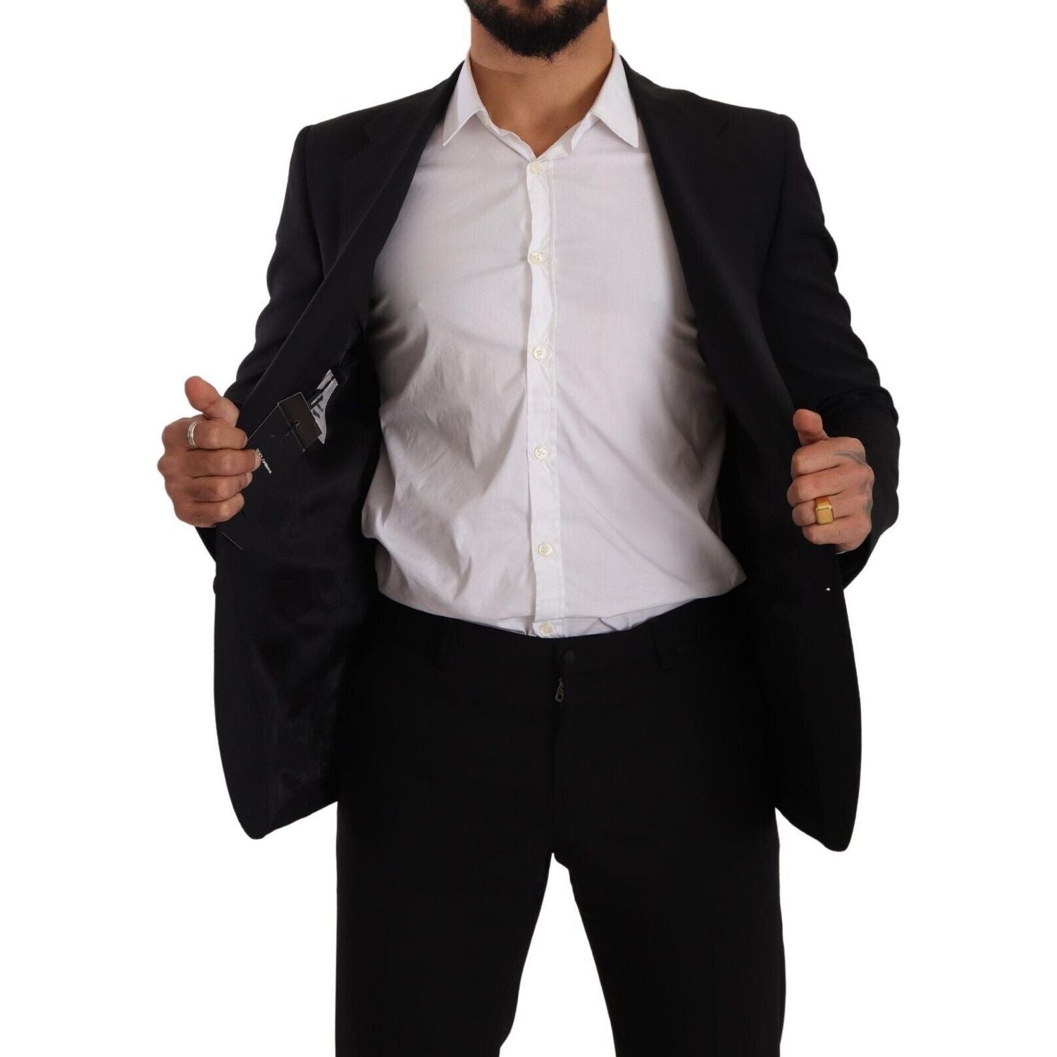 优雅黑色 Martini 修身西装外套和背心